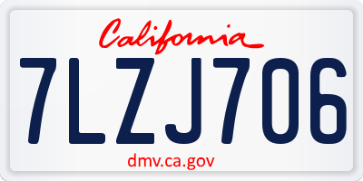 CA license plate 7LZJ706