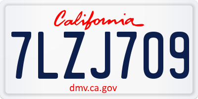 CA license plate 7LZJ709