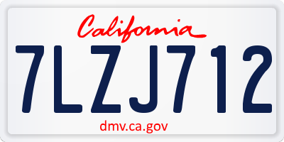 CA license plate 7LZJ712