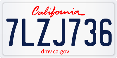 CA license plate 7LZJ736