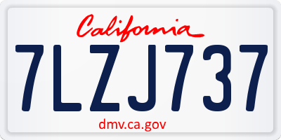CA license plate 7LZJ737