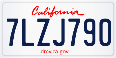 CA license plate 7LZJ790
