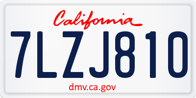 CA license plate 7LZJ810