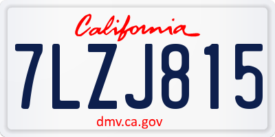 CA license plate 7LZJ815