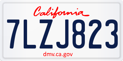 CA license plate 7LZJ823
