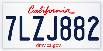 CA license plate 7LZJ882