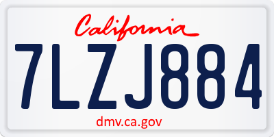 CA license plate 7LZJ884