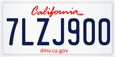CA license plate 7LZJ900