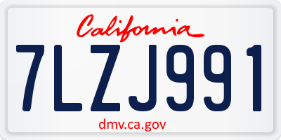 CA license plate 7LZJ991