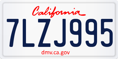 CA license plate 7LZJ995
