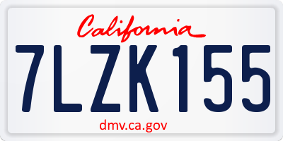 CA license plate 7LZK155