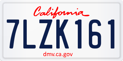 CA license plate 7LZK161