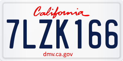 CA license plate 7LZK166