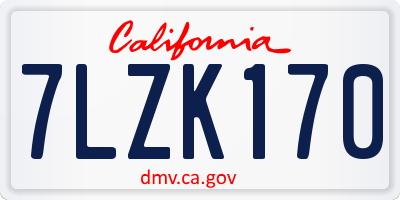 CA license plate 7LZK170
