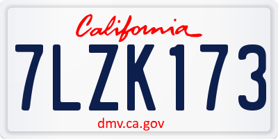 CA license plate 7LZK173