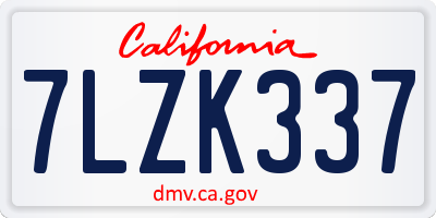 CA license plate 7LZK337