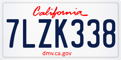 CA license plate 7LZK338
