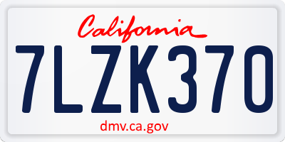 CA license plate 7LZK370