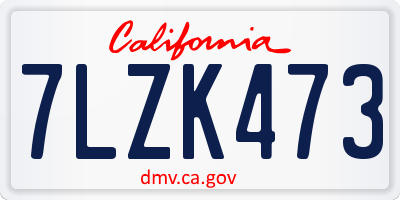CA license plate 7LZK473
