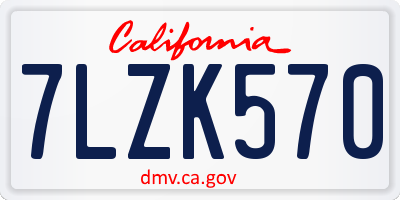 CA license plate 7LZK570