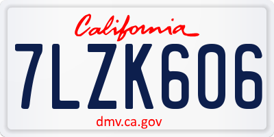 CA license plate 7LZK606