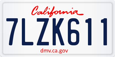 CA license plate 7LZK611
