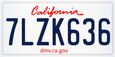 CA license plate 7LZK636