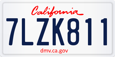 CA license plate 7LZK811