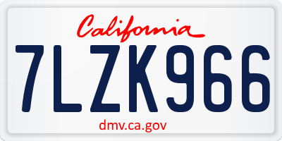 CA license plate 7LZK966