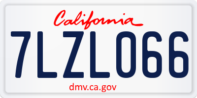 CA license plate 7LZL066