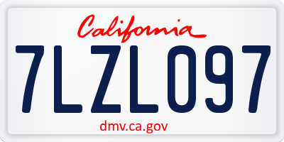 CA license plate 7LZL097