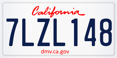 CA license plate 7LZL148