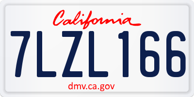 CA license plate 7LZL166