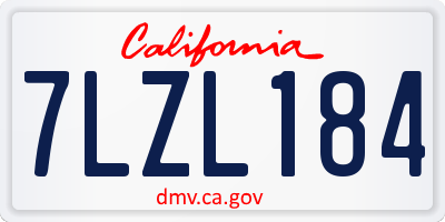 CA license plate 7LZL184