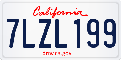 CA license plate 7LZL199