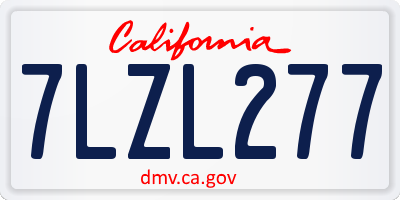 CA license plate 7LZL277