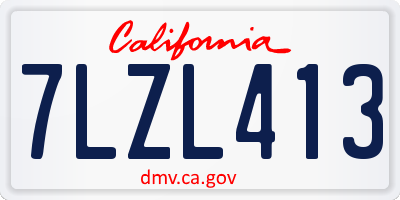 CA license plate 7LZL413