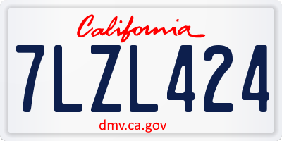 CA license plate 7LZL424
