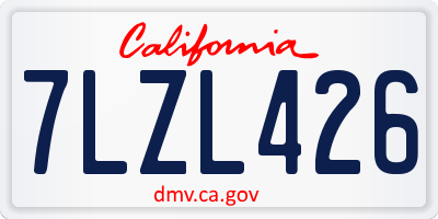 CA license plate 7LZL426