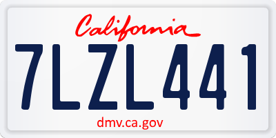 CA license plate 7LZL441