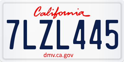 CA license plate 7LZL445