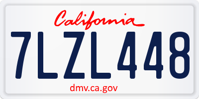 CA license plate 7LZL448