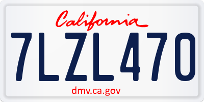 CA license plate 7LZL470