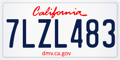 CA license plate 7LZL483