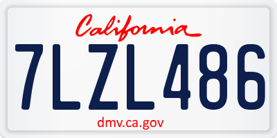 CA license plate 7LZL486
