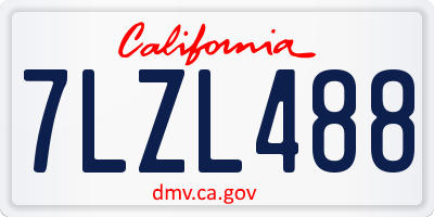 CA license plate 7LZL488