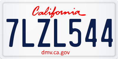CA license plate 7LZL544
