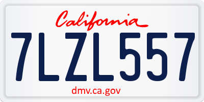 CA license plate 7LZL557