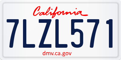 CA license plate 7LZL571