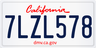 CA license plate 7LZL578